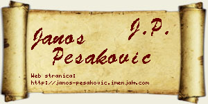 Janoš Pešaković vizit kartica
